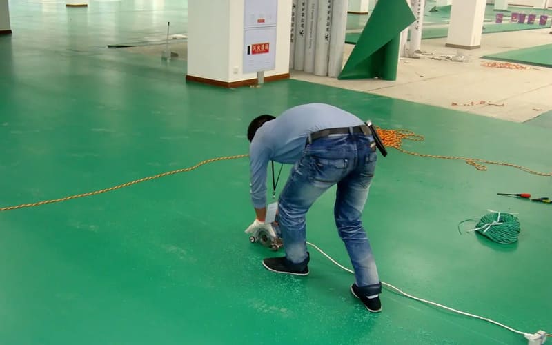 pvc sport floor install